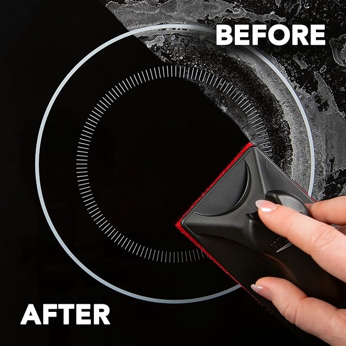 Weiman Glass Cooktop Cleaner Kit - Remove Burned on Food, Grease & Grime and Polish Stovetop, Ceramic & Induction, Streak Free, Cleaning Supplies, 20 Oz, Scrubbing Pad, Razor Scraper