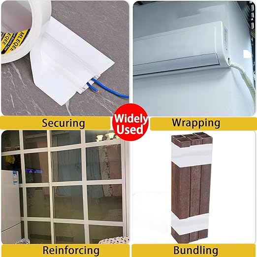 2Pack Duct Tape Heavy Duty Single Sided, Strong Adhesive High Strength, Waterproof Mesh Tape for Indoor Outdoor Repairing Sealing Bonding, Easy Use Hand Tearable, 2.36 Inch x 66 Feet, White