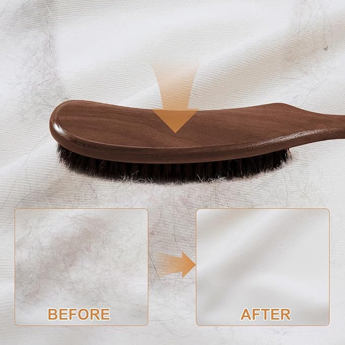 Wood Felt Brush,Large Black Walnut Wood Handle Boar Bristle Lint Brush,Suitable for Felted Hats, Suits,Cashmere,Wool,Velvet,Suede and Pet Hair for Men