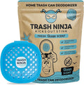 Trash Ninja Trash Can Deodorizer – Stick-On Air Freshener with Activated Charcoal and Fresh Ocean Scent for Kitchen, Bathroom, Fridge, Dumpster, and Trash Compactor Smell Removal
