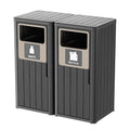 Outdoor Double Barrel Trash Can,Waterproof Resin Garbage Can with Garbage Labels,Durable Waste Bin for Porch, Backyard,Kitchen,for 30 to 39 Gallon Trash Bags