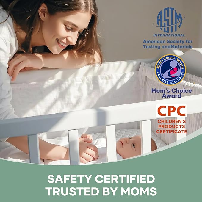 OhGeni 100% Waterproof Mattress Protector, Crib Size, Fitted Sheet with Stretchable Pockets, Deep Sleep Noiseless Soft. Breathable Cooling Hypoallergenic Material, Mattresses Cover for Bed