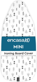 Encasa XO Ironing Board Cover and Pad 28"x12" - Thick 3mm Felt Padding, Drawstring Tightening & Lock, Easy Fit, Scorch & Stain Resistant, Fits Mini Ironing Board - White Tiles