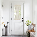 NICETOWN Side Light Door Curtains 40 inch Length Privacy Linen Texture Semi Sheer French Door Curtain Panels for Front Glass Kitchen Window, Ivory White, 26" W x 40" L, 1 Panel