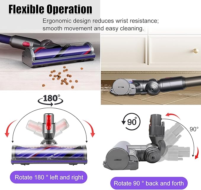 Upgrade Anti-Tangle Motorhead for Dyson V7 V8 V10 V11 V15 SV10 SV11 SV12 SV14 Vacuum Cleaner Replacement Cleaner Brush Head Replacement Parts for Dyson Hard Wood and Carpets
