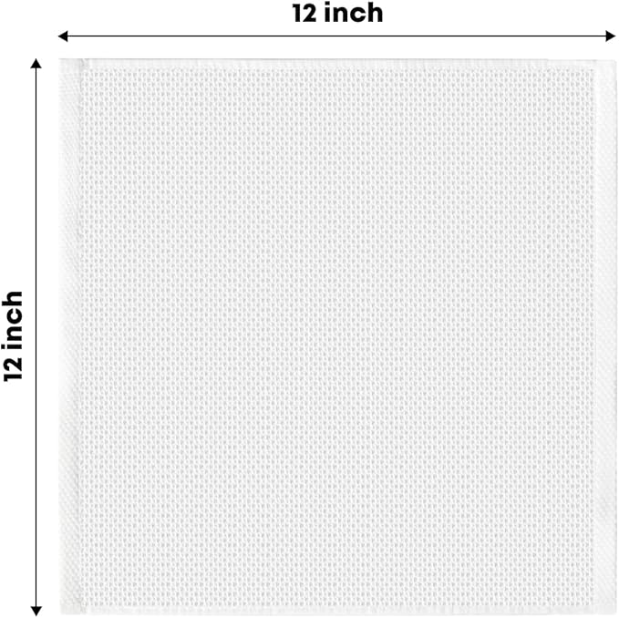 Artoid Mode 100% Cotton White Waffle Weave Kitchen Dish Cloths, 12x12 Inch Ultra Soft Absorbent Quick Drying Kitchen Dish Towels Set of 6