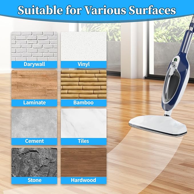 5 Pack Steam Mop Replacement Pads,Steam Mop Pads Compatible with GorFanty Steam Mop GF-6610B & GF-6610,Neugo NE033/NE033M & Mxnsewr,Washable & Reusable Microfiber Cloth for Floor Cleaning