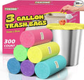 300 Count 3 Gallon Trash Bags - 12 Liter Colored Small Garbage Bags Unscented Wastebasket Liners Heavy Duty & Leakproof Mini Can Liners for Bathroom Toilet Home Office