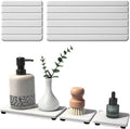 3PCS Stone Drying Tray, Stones Soap Trays, Water Absorbing Stone Tray for Sink, Fast Dry Diatomite Stones Mat, Used for Hand Soaps,Sponge,Toothbrush Holder in Bathroom Counter and Kitchen Sinks