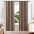 PONY DANCE Blackout Curtains for Bedroom 72 Inch Length 2 Panels Set, Privacy Thermal Insulated Room Darkening Grommet Drapes for Living Room Window, W34 x L72 Inch, Mocha