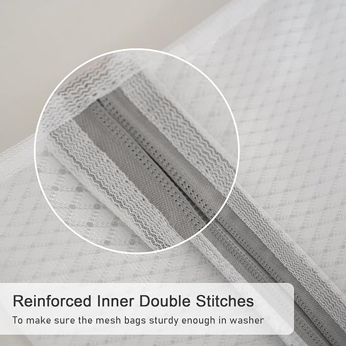Polecasa 3Pcs 9 x 12 Inches Extra Durable 125g Diamond Mesh Laundry Bags with Sturdy Zipper for Delicates, Protect Clothes in Washing Machine, Laundry Room Essentials for College, Dorm (3 Small)