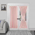 DWCN French Door Curtains – Rod Pocket Thermal Blackout Curtain for Doors with Glass Window, Kitchen and Patio Doors for Privacy, 54 X 72 Inches Long, 1 Curtain Panel with Tieback,Blush Pink