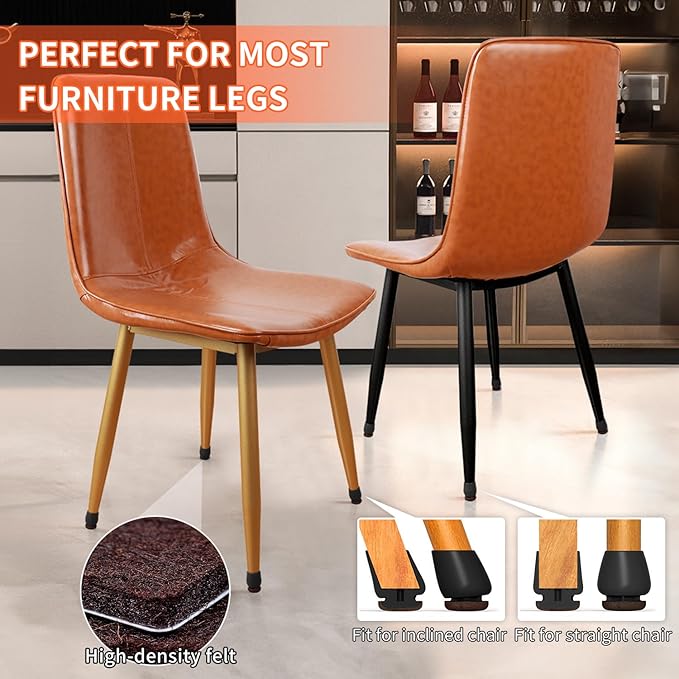 Ezprotekt 24 Pcs Black Chair Leg Floor Protectors for Hardwood Floors, Felt Furniture Pads Caps Covers, Bar Stool Floor Protectors Cups for Dining Table Desk Chair (Fit 0.83 "- 1.02", 21-26mm)