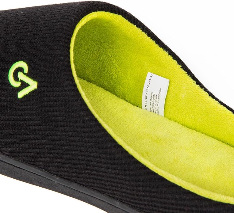 VeraCosy Men's Two-Tone Memory Foam House Slippers Indoor Outdoor Durable Rubber Sole
