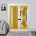 DWCN French Door Curtains – Rod Pocket Thermal Blackout Curtain for Doors with Glass Window, Kitchen and Patio Doors for Privacy, 54 X 72 Inches Long, 1 Curtain Panel with Tieback, Yellow