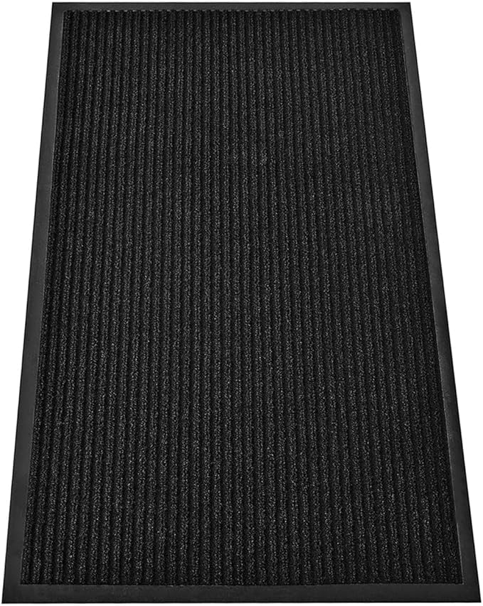 SRDDQLC Door Floor Mat Commercial Grade Large Size Heavy Duty Tough Entry Collection Slip Skid Entrance Mat with Rubber Backing Low Profile and Easy to Clean Indoor Outdoor Rug,3x5FT,Black