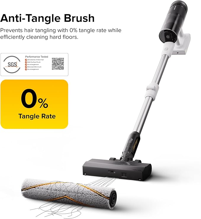roborock H60 Pro Cordless Stick Vacuum Cleaner, 170AW Suction Power, 80-Min Runtime, 90° Bendable Tube, Dust-Detecting LED, Anti-Tangle Vacuum Cleaner for Home, Carpets, Hard Floors & Pet Hair