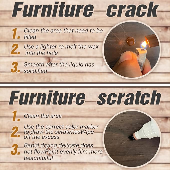 Multi-Color Wood Filler Kit | Professional Repair for Furniture & Flooring | Non-Toxic Fast-Drying Putty (Tools Included)