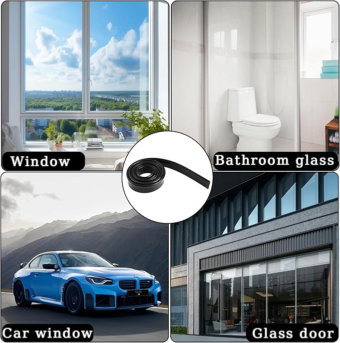 Squeegee Replacement Rubber 41 Inch Squeegee Rubber Replacement Black Squeegee Rubber Silicone Squeegee Blade Squeegee Refill Blades Head for Windows Glass Cleaning Shower Doors