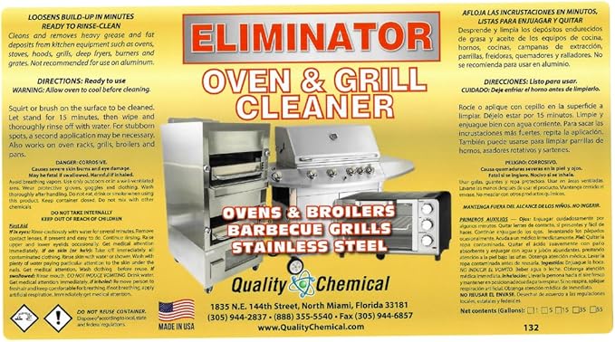 Quality Chemical Oven Cleaner & Grill Cleaner - Heavy-Duty/Fast Acting & Easy to Use/Degreaser/Heavy Duty Oven Cleaner/Best Oven Cleaner/Made in USA - 128 oz (Pack of 1)