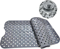 Bath Tub Mat Non Slip, 39 x 16 Inch Long Shower Mat, Machine Washable Bathmat with Drain Holes (Gray)