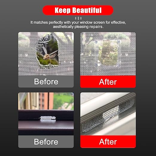Super Strong Adhesion Screen Repair Tape Replacement Kit, Made of 3M, Screen Tape Mesh Repair for Window Screen and Screen Door Tears Holes, Grey 1.97In X 6.57Ft