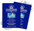 Goddard's Silver Polishing Cloth for Jewelry, Remove Tarnish on Plated or Sterling Silver, Gold, Antiques, and Leaves Tarnish Protection, 2 Cloths