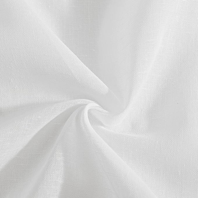 NICETOWN Sheer Door Curtain, Side Curtains for Small Window, Front French Door Window Covring, Rod Pocket Sidelight Curtains with Tieback, 1 Panel, White, 26W X 40L