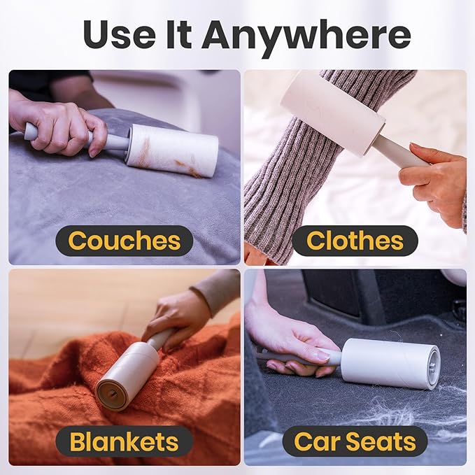DELOMO Lint Roller 1,000 Sheets (5 Rollers + 5 Refills) - Lint Rollers for Pet Hair Extra Sticky, Mega Value Pet Hair Removal Tool for Clothes/Couch/Furniture/Car - Keep Your Home Tidy