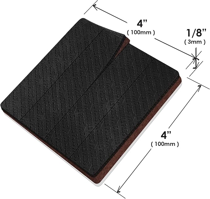 Slipstick GorillaPads Non Slip Furniture Pads/Gripper Feet Floor Protectors (Set of 4) Premium 4 Inch Pre-Scored Square Self Adhesive Rubber Stoppers for Furniture Legs, Black, CB157