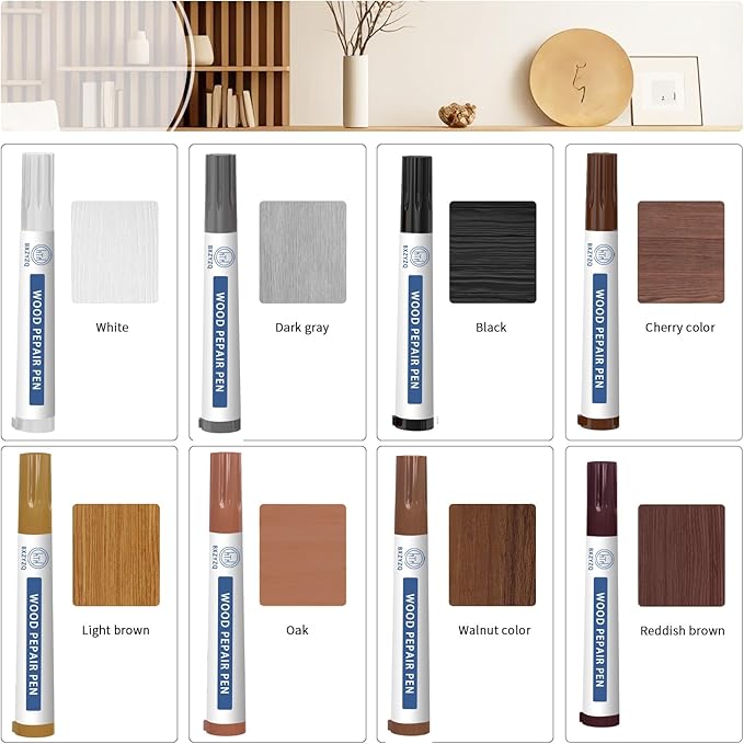 Multi-Color Wood Filler Kit | Professional Repair for Furniture & Flooring | Non-Toxic Fast-Drying Putty (Tools Included)