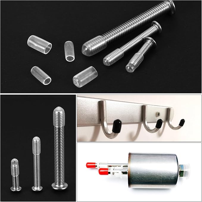 uxcell 20pcs Rubber End Caps Protective Caps 14mm ID Vinyl PVC Round Tube Bolt Cap Cover Screw Thread Protectors, Clear