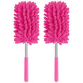 Mini Duster for Cleaning, 360° Bendable Hand Dusters with Extension Pole, Washable Small Duster for Car Interior, Office, Furniture