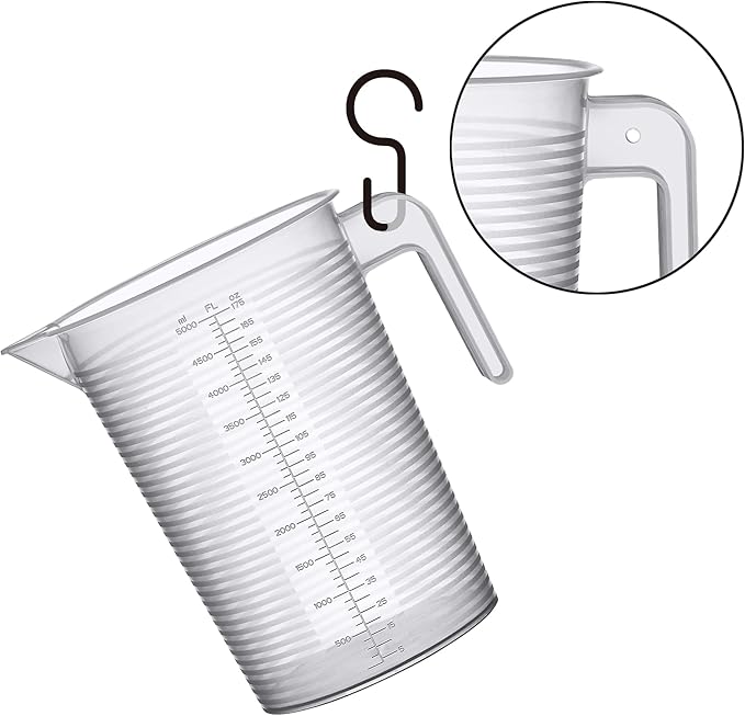 Amazing Abby - Michelle - 128-Ounce (1-Gallon, 4-Quart) Unbreakable Plastic Measuring Pitcher (1-Pack), Measuring Jug with Conversion Chart, Food-Grade, Dishwasher-Safe, Great for Kitchen, Lawn, Pool