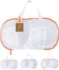 8 Pcs Bra Wash Bags for Laundry - Lingerie Mesh Bag Set Underwear Brassiere for Washing Machine With Zipper for Women Delicates Yellow (32A-36C Cup)