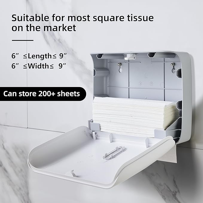 Commercial Paper Towel Dispenser Wall Mount with Key Pack of 2 Plastic 10⅞” Length X 8¼” Height X 3¾” Depth for Restroom