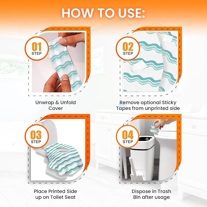 20 Extra Large Toilet Seat Covers Disposable for Kids & Adults-Toilet Covers Disposable for Travel-Toddler Toilet Seat Cover Liners for Potty Training-Individually Wrapped-Waterproof (Green)