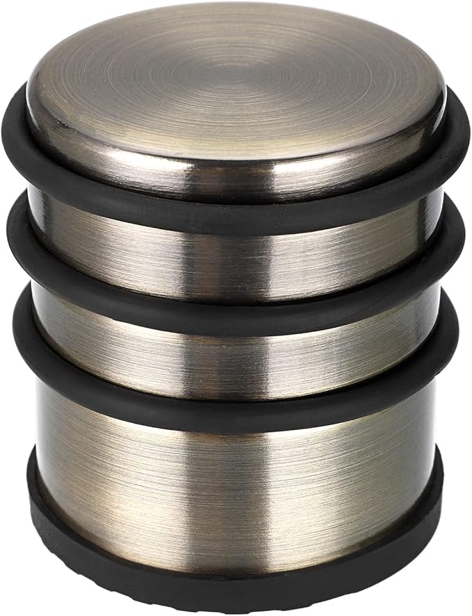 Sumnacon Heavy Duty Floor Door Stopper No Drill - Durability Stainless Steel Door Stop with Anti-Skid Rubber - Decorative Safety Doorstop for Home Office Commercial Industrial Decor, Bronze