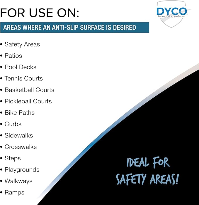 DYCO Court & Floor Anti-Slip Coating - Slip-Resistant Pavement, Cement & Concrete Paint for Pickleball, Tennis & Basketball Courts, Exceeds ADA Standards for Safety Areas (Red Currant, 1 Gallon)