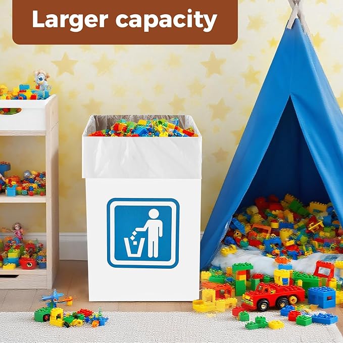 （10 Pack） 13 Gallon Disposable trash cans for parties,Reusable Pop up garbage can,In-Home Recycling Bins（Comes with 20 disposable trash bags）