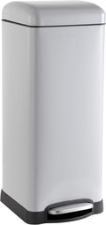 happimess HPM1007C Betty Retro 8-Gallon Step-Open Trash Can with Soft-Close Lid, Fingerprint Resistant, Modern, Minimalistic for Home, Kitchen, Laundry Room, Office, Bedroom, Bathroom, Gray
