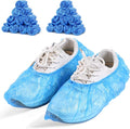 200 Pcs Shoe Covers Disposable Non Slip, Waterproof Shoe Covers Disposable for Indoors, 15-20'' Adjustable Size Boot Covers for US 6 to 14 Size