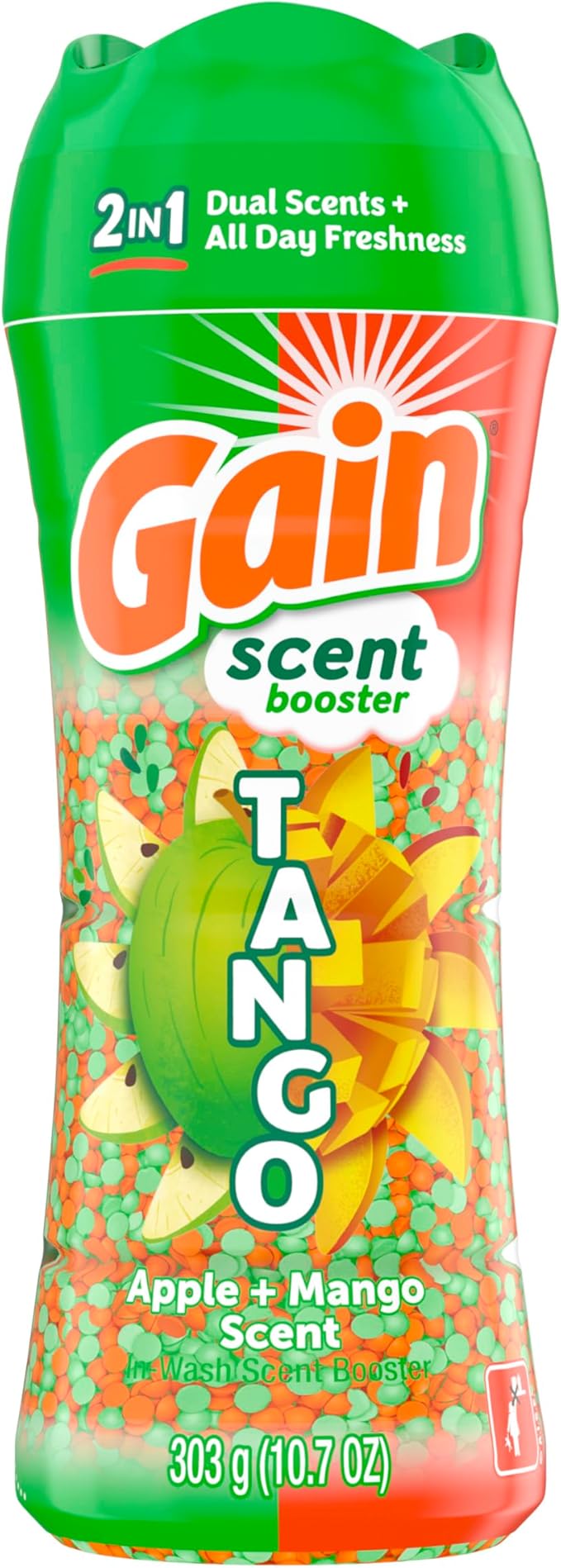 Gain Tango 2-in-1 Laundry Scent Booster Beads, Apple and Mango Scent, 10.7 OZ, Laundry Beads with Dual Scents Plus All Day Freshness