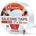 XFasten Self Fusing Silicone Tape Waterproof White– 1" x 36 Feet, Self Amalgamating Tape, Silicone Rubber for Plumbing, Sealing Pipes, Hose Repair, Outdoor Coax and Electrical Cables – Weatherproof