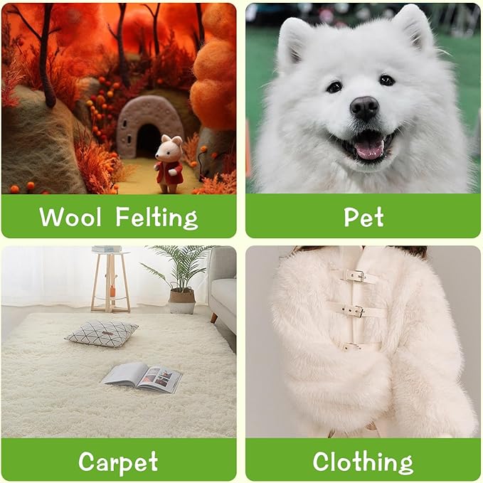 2 Pcs Large Plastic Wool Carders, Needle Felted Carding Brushes Tools with Finger Cots, Needle Felting Brushes for Wool Felting, Spinning Crafts, Pet Grooming