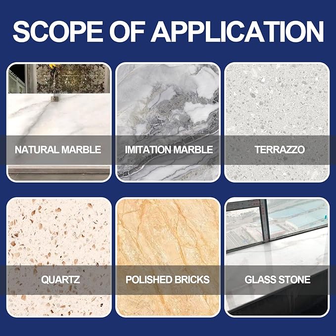 Marble Polishing Paste Kit, Marble Polishing Compound, Countertop Cleaner, Quartz Polish, Sealant & Protector For Marble Countertops, Floors, Walls
