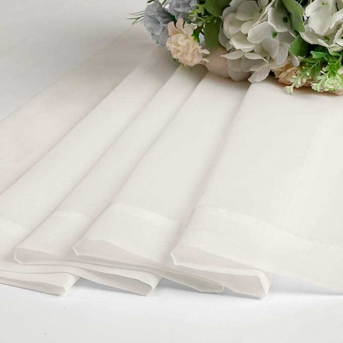 Chyhomenyc Ivory Sheer Curtains 84 Inches Long 2 Panels Set, Light Filtering Cream Voile Window Drapes for Bedroom Living Room, 42Wx84L Inch, Ivory, Set of 2