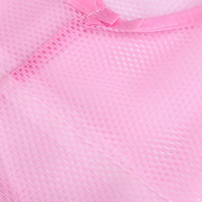 Clothespin Bag, Multi Purpose Hanging Mesh Storage Bag Clothespin Bag with Hanger for Socks Stockings Bra Underwear Bathroom(Pink)