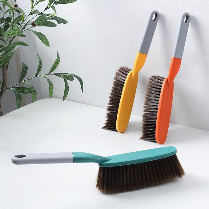 1 Pack 15" Soft Bristle Hand Broom, Counter & Couch Brush, Dusting & Hair Remover