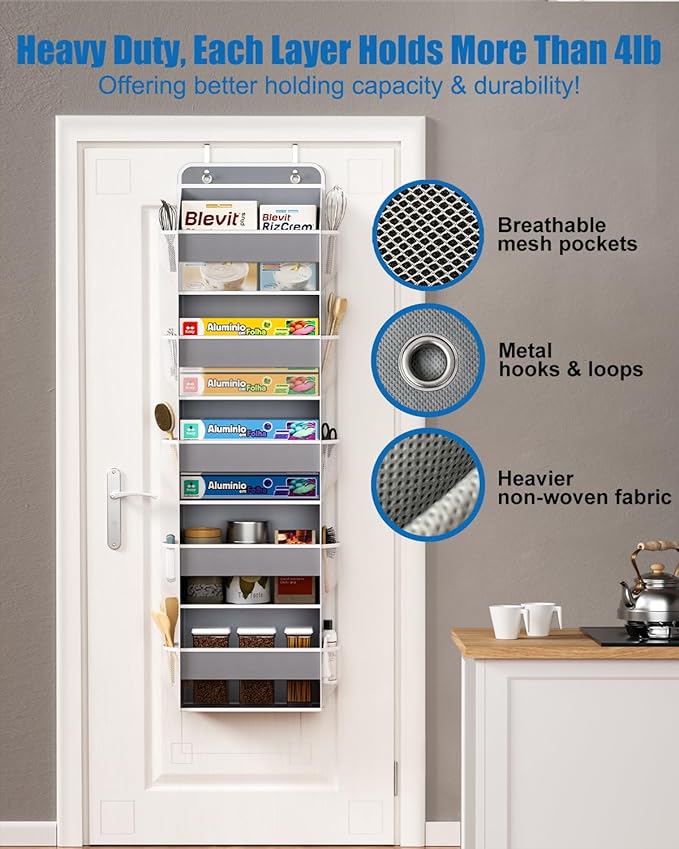 Over The Door Storage Organizer, RV Bathroom Organizer, Over The Door Organizer Camper Storage and Organization, 5 Shelf Hanging Over Door Organizer for Camper, Bathroom, Bedroom, Closet